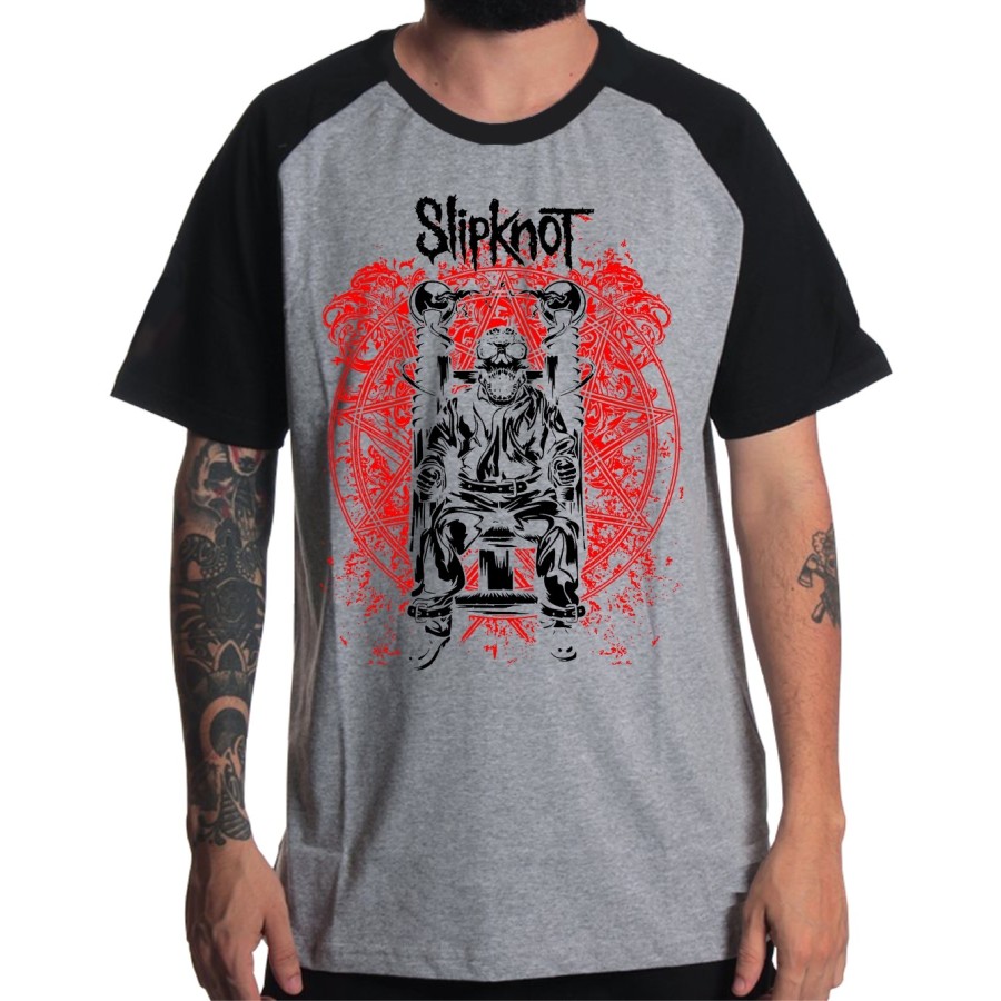 Rockwear Brasil - Camiseta Raglã Slipknot 6 Rockwear Preta