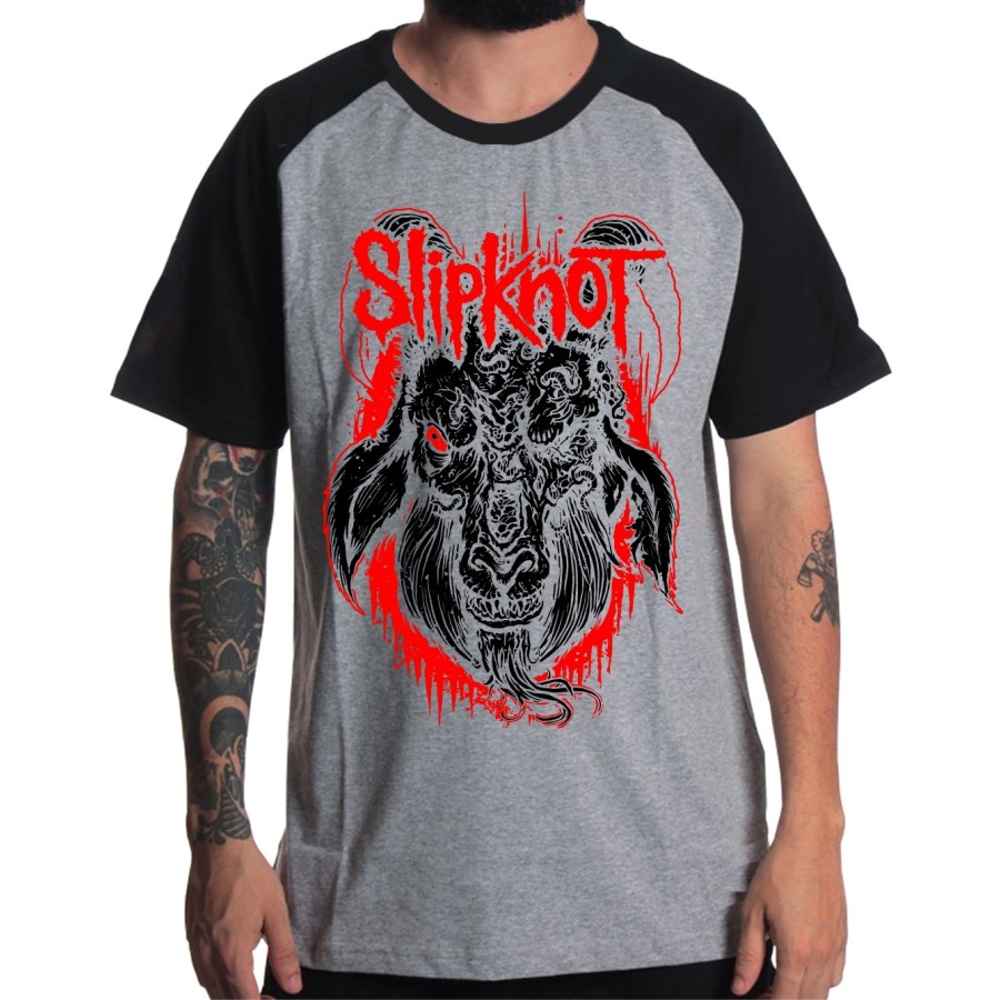 Rockwear Brasil - Camiseta Raglã Slipknot 7 Rockwear Preta