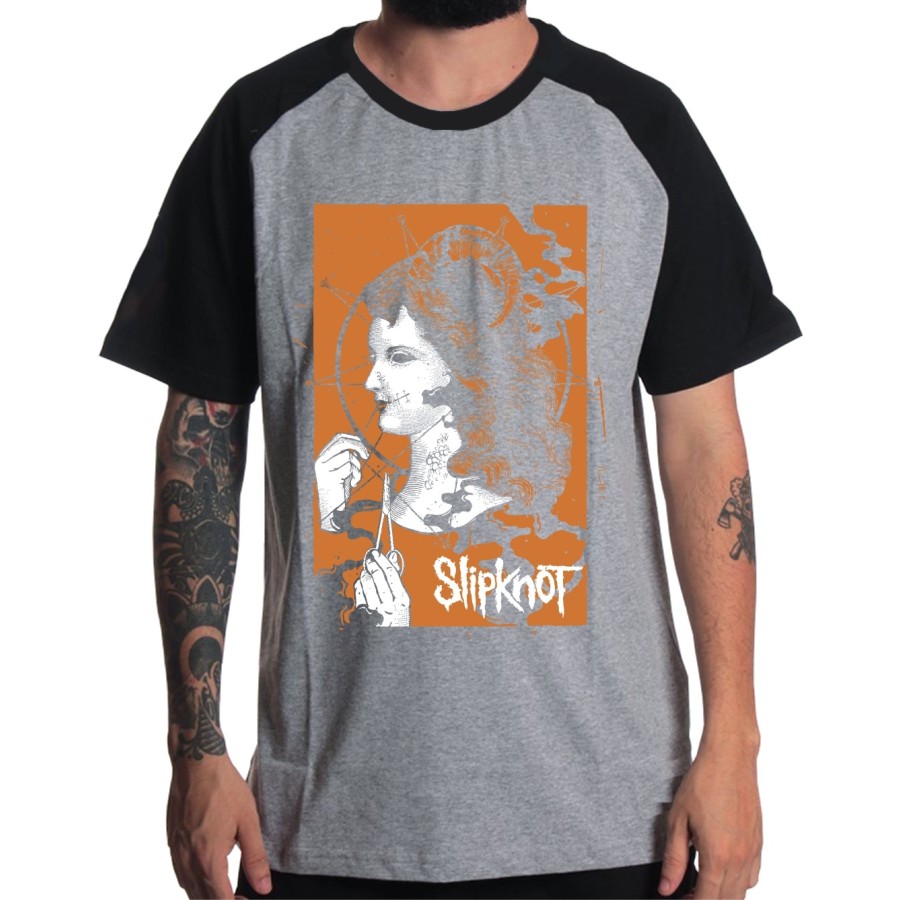 Rockwear Brasil - Camiseta Raglã Slipknot 11 Rockwear Preta