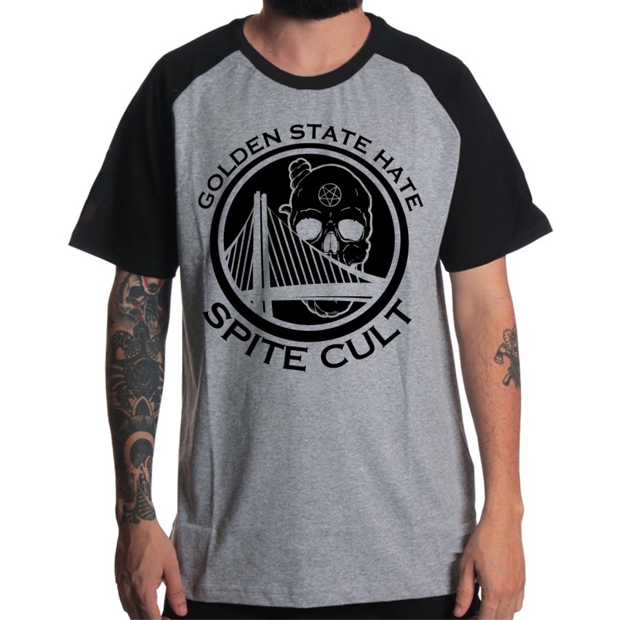 Rockwear Brasil - Camiseta Raglã Spite Rockwear Preta