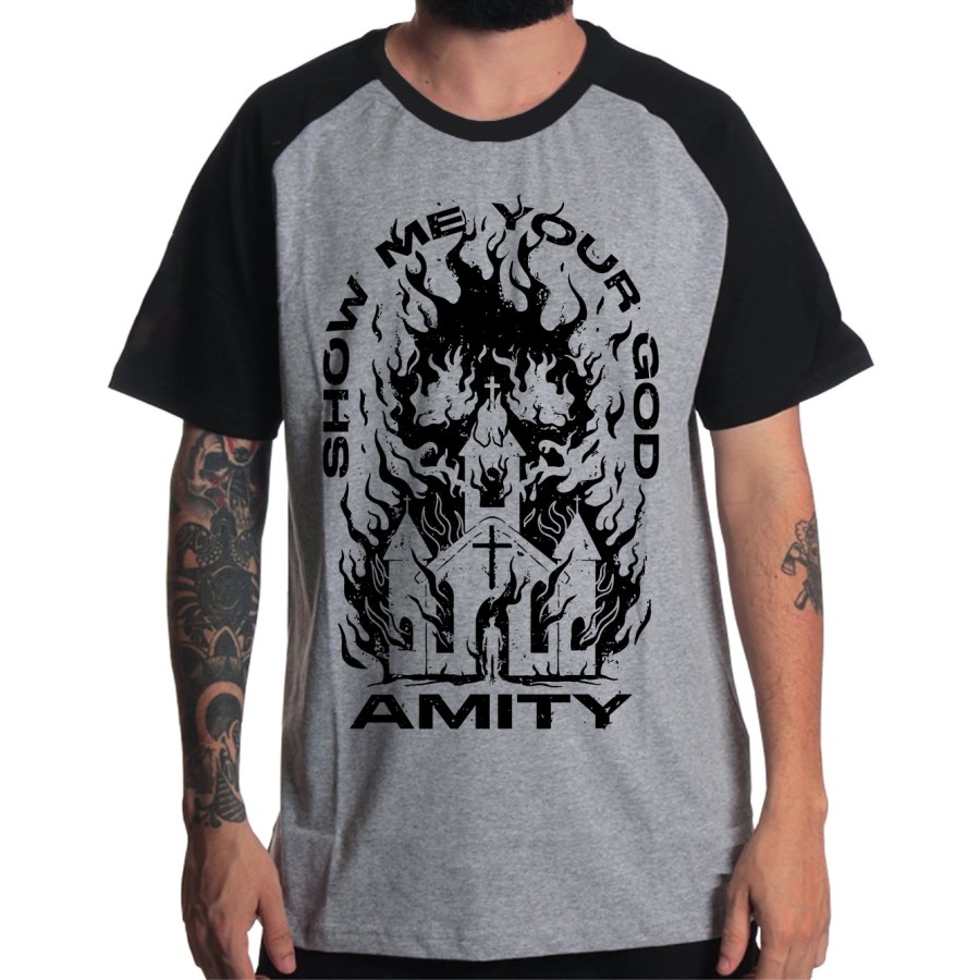 Rockwear Brasil - Camiseta Raglã The Amity Affliction Rockwear Preta