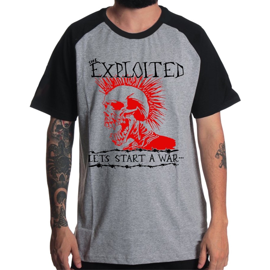 Rockwear Brasil - Camiseta Raglã The Exploited Rockwear Preta
