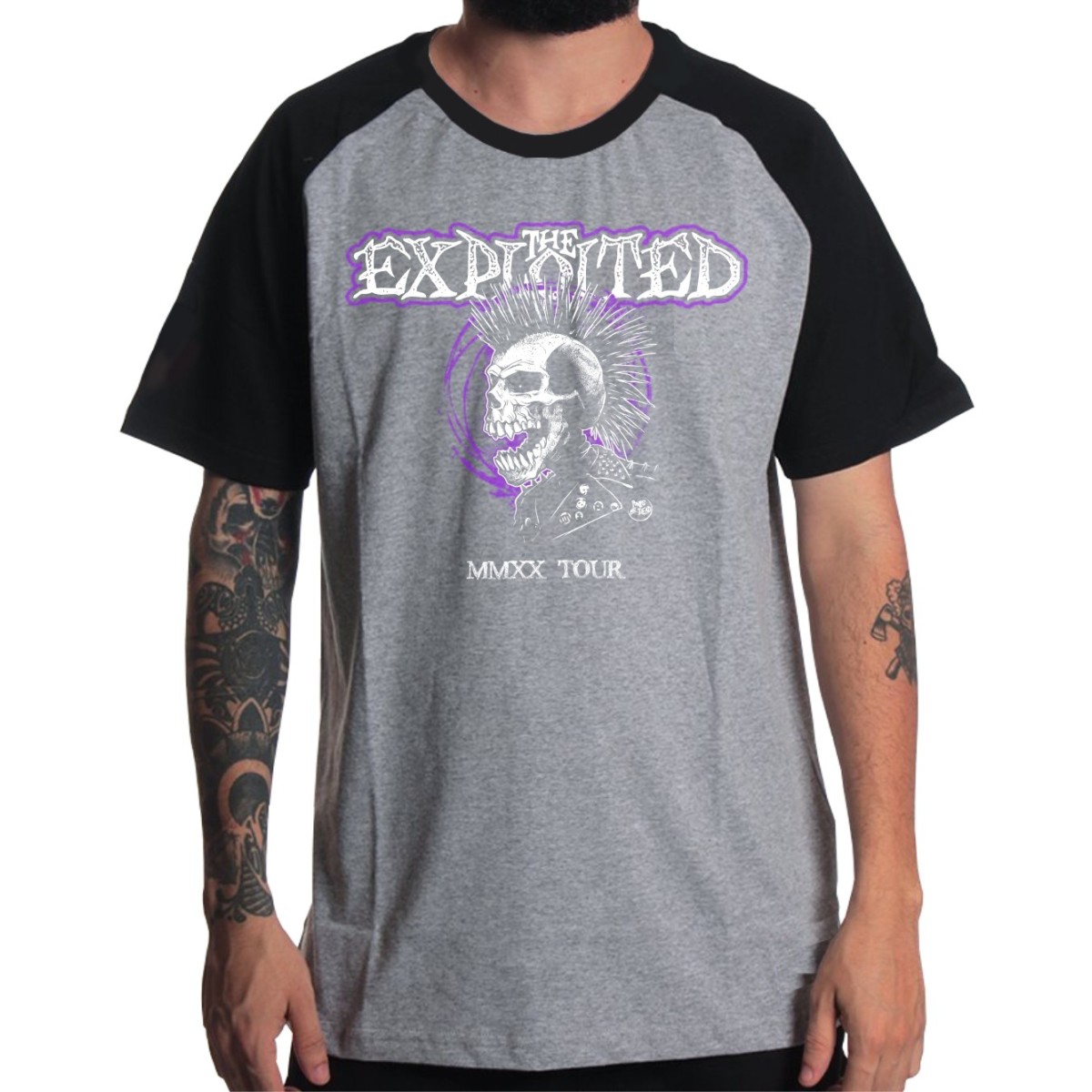 Rockwear Brasil - Camiseta Raglã The Exploited 2 Rockwear Preta