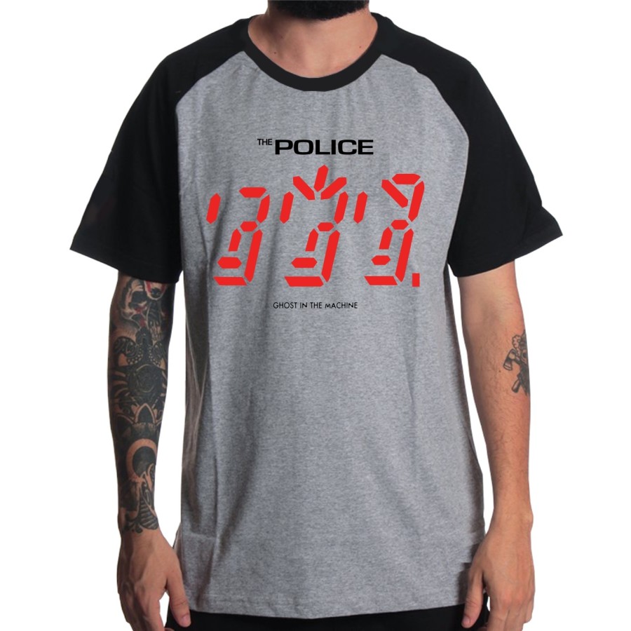 Rockwear Brasil - Camiseta Raglã The Police Rockwear Preta