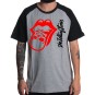 Rockwear Brasil - Camiseta Raglã The Rolling Stones Rockwear Preta