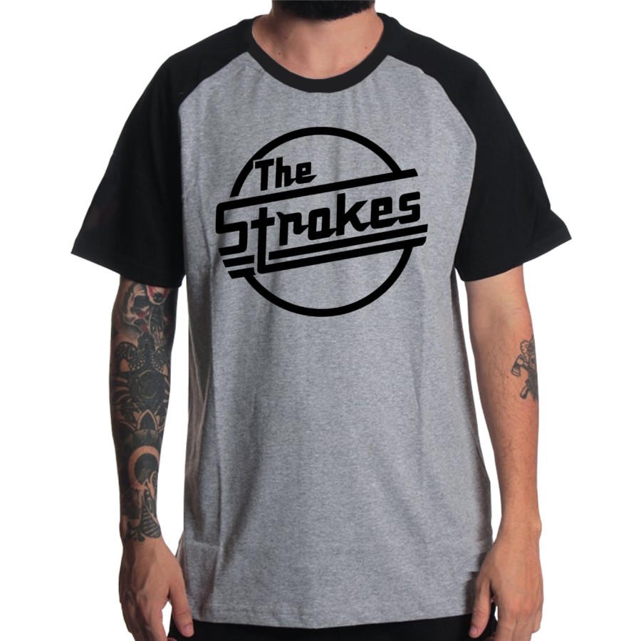 Rockwear Brasil - Camiseta Raglã The Strokes Rockwear Preta