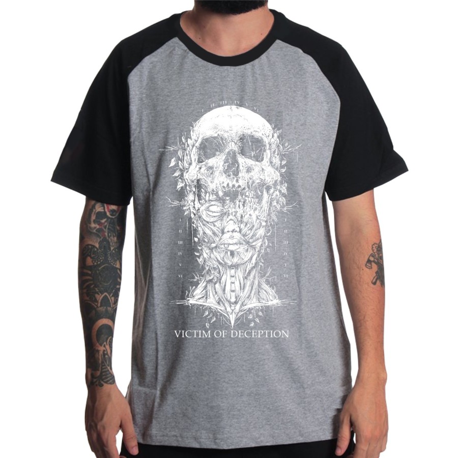 Rockwear Brasil - Camiseta Raglã Victim Of Deception Rockwear Preta