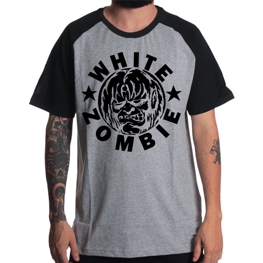 Rockwear Brasil - Camiseta Raglã White Zombie Rockwear Preta