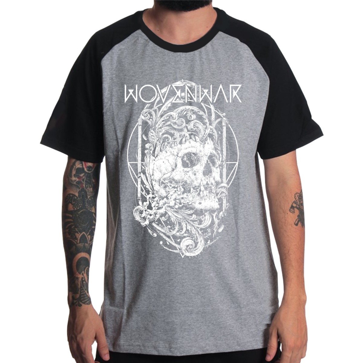 Rockwear Brasil - Camiseta Raglã Wovenwar Rockwear Preta