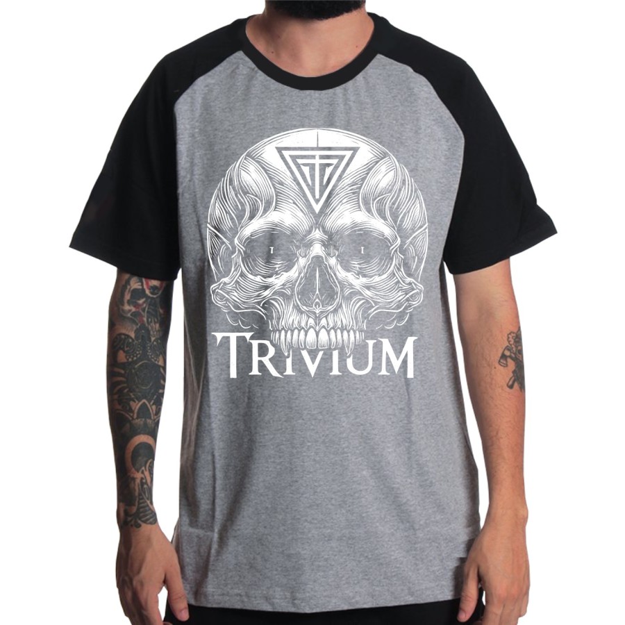 Rockwear Brasil - Camiseta Raglã Trivium Rockwear Preta
