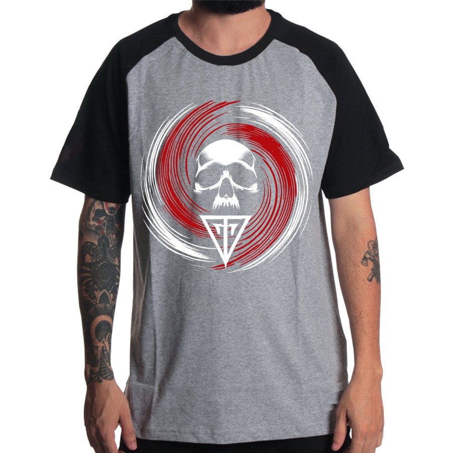 Rockwear Brasil - Camiseta Raglã Trivium 2 Rockwear Preta