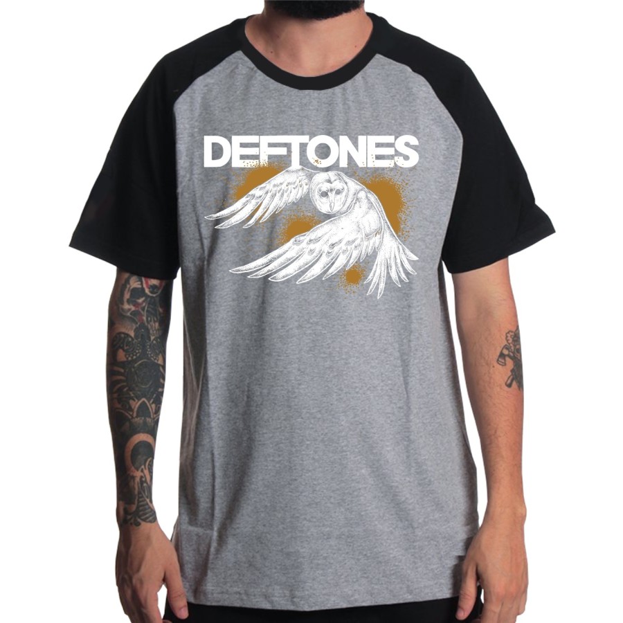 Rockwear Brasil - Camiseta Raglã Deftones Rockwear Preta