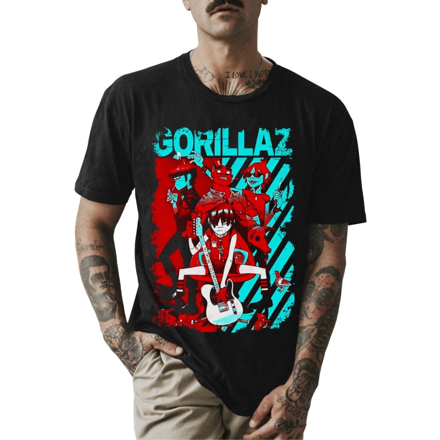 Rockwear Brasil - Camiseta Gorillaz 3 Rockwear Preta