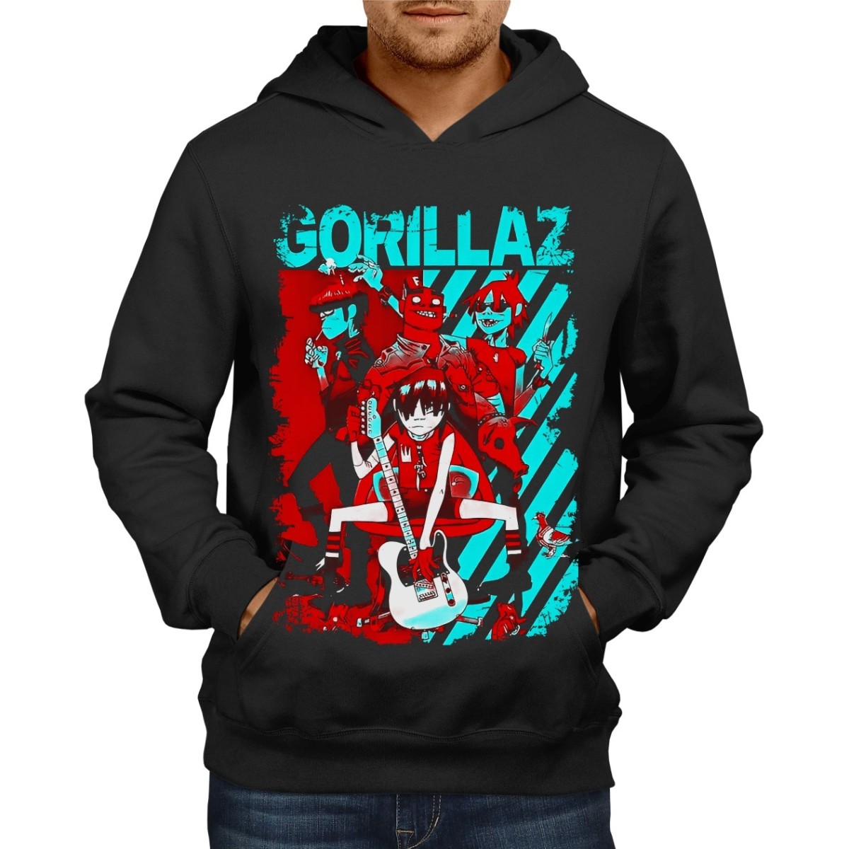 Rockwear Brasil - Moletom Gorillaz 3 Rockwear Preto