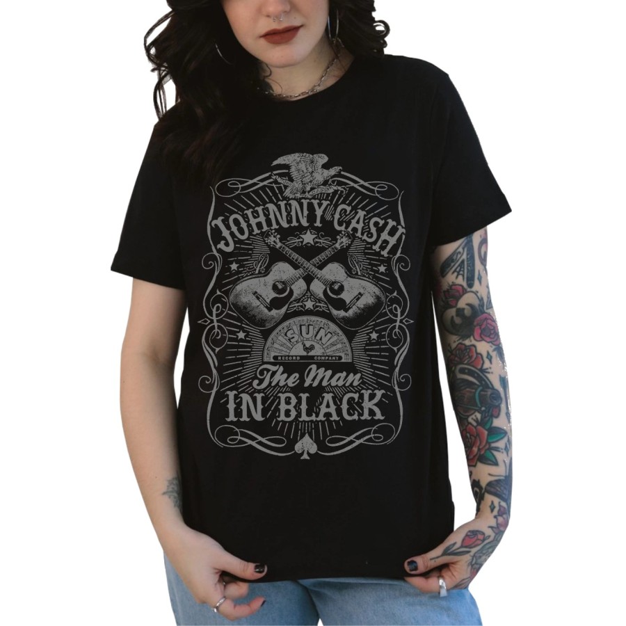 Rockwear Brasil - Baby look Johnny Cash 3 Rockwear Preta