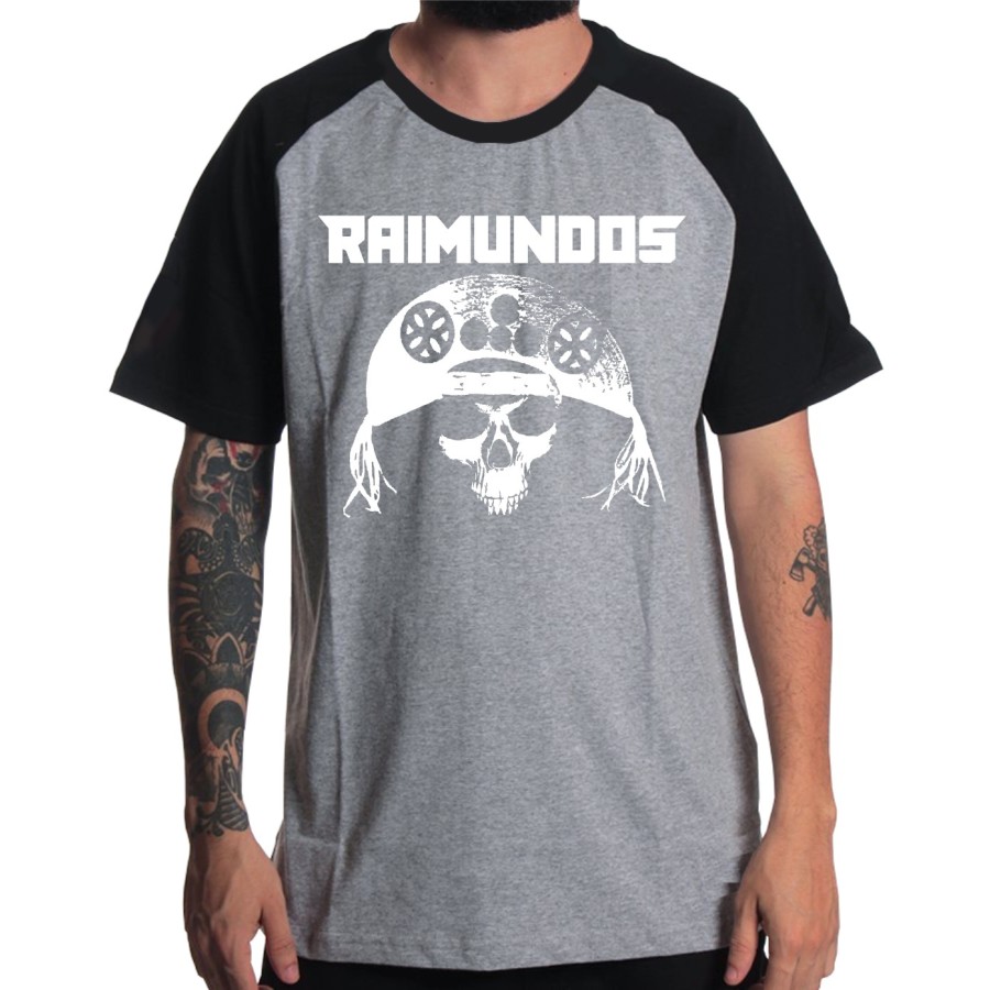 Rockwear Brasil - Camiseta Raglã Raimundos 3 Rockwear Preta