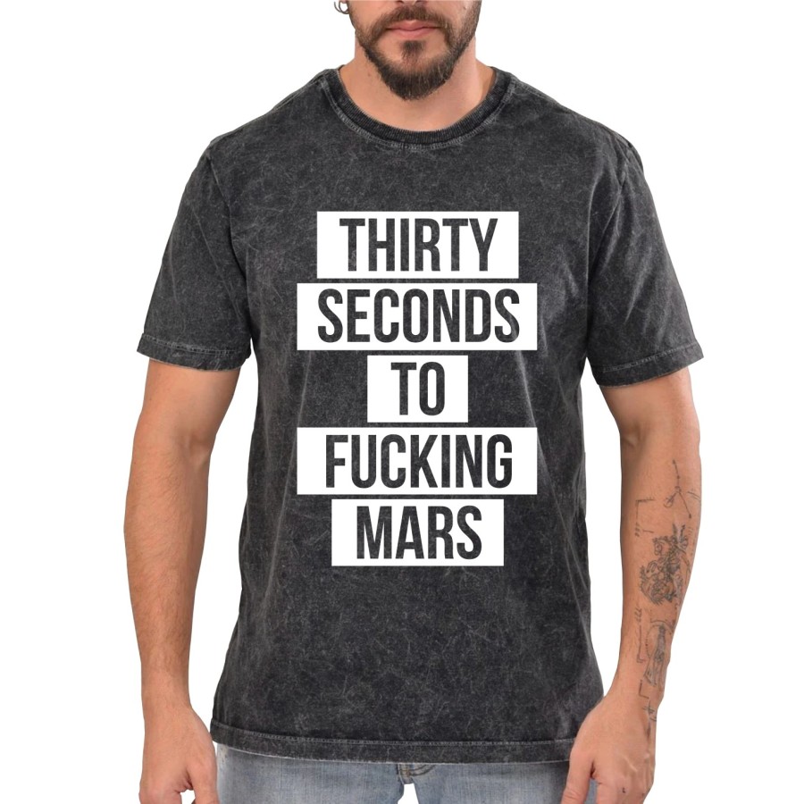 Rockwear Brasil - Camiseta Marmore 30 Seconds To Mars 3 Rockwear Preta