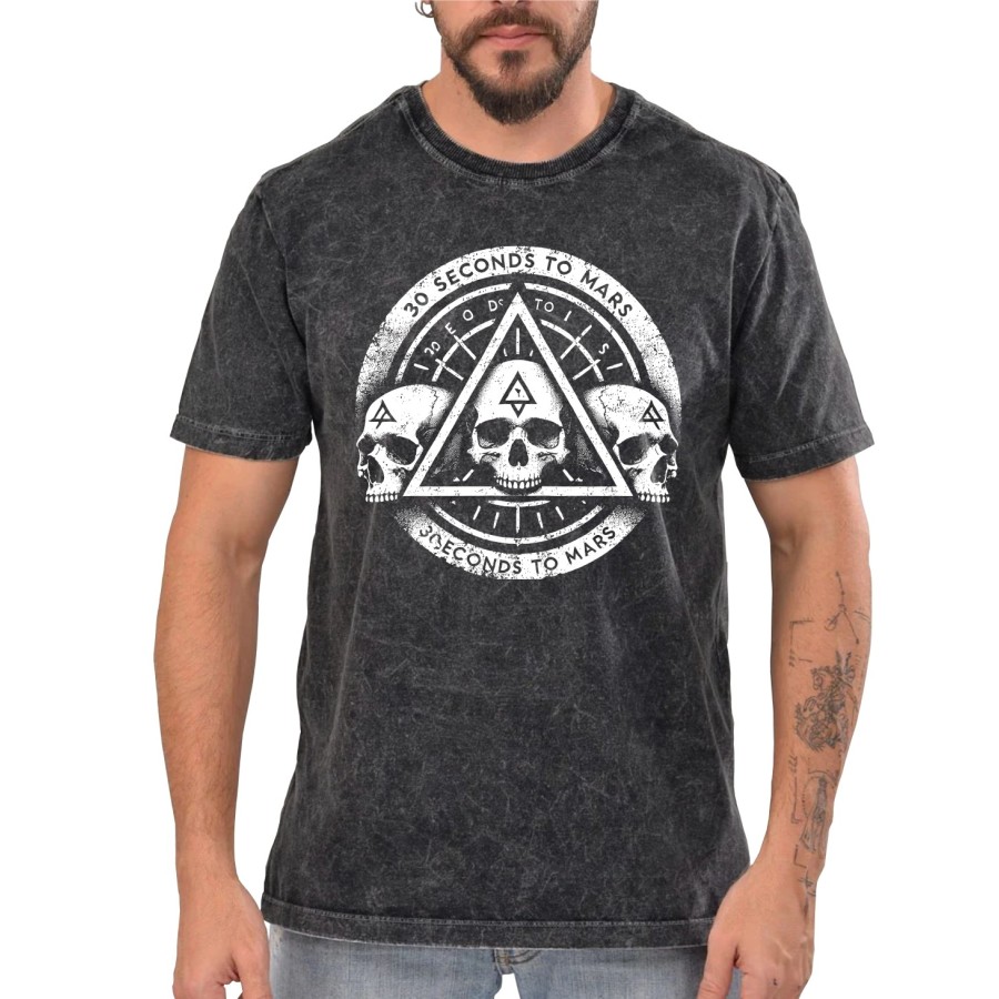 Rockwear Brasil - Camiseta Marmore 30 Seconds To Mars 4 Rockwear Preta