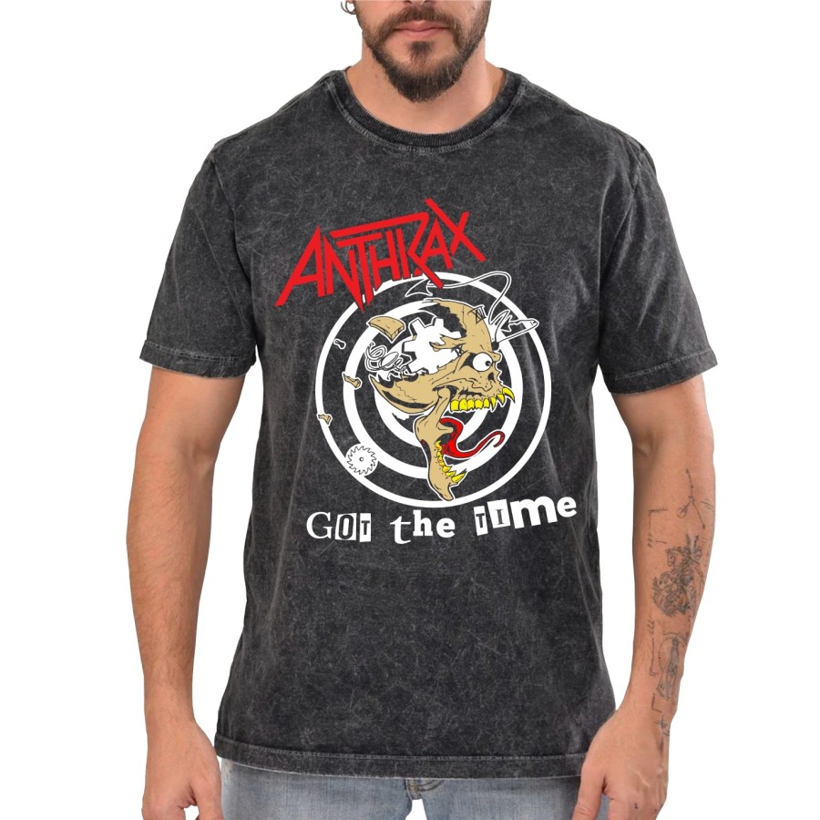 Rockwear Brasil - Camiseta Marmore Anthrax 3 Rockwear Preta