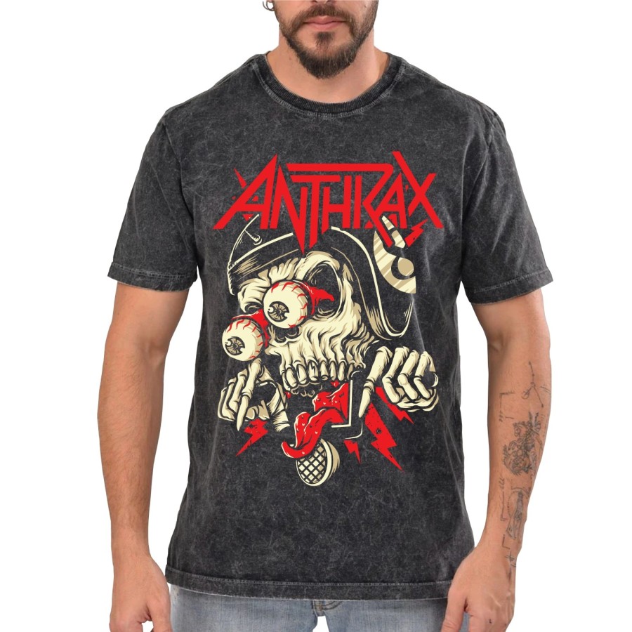 Rockwear Brasil - Camiseta Marmore Anthrax 4 Rockwear Preta