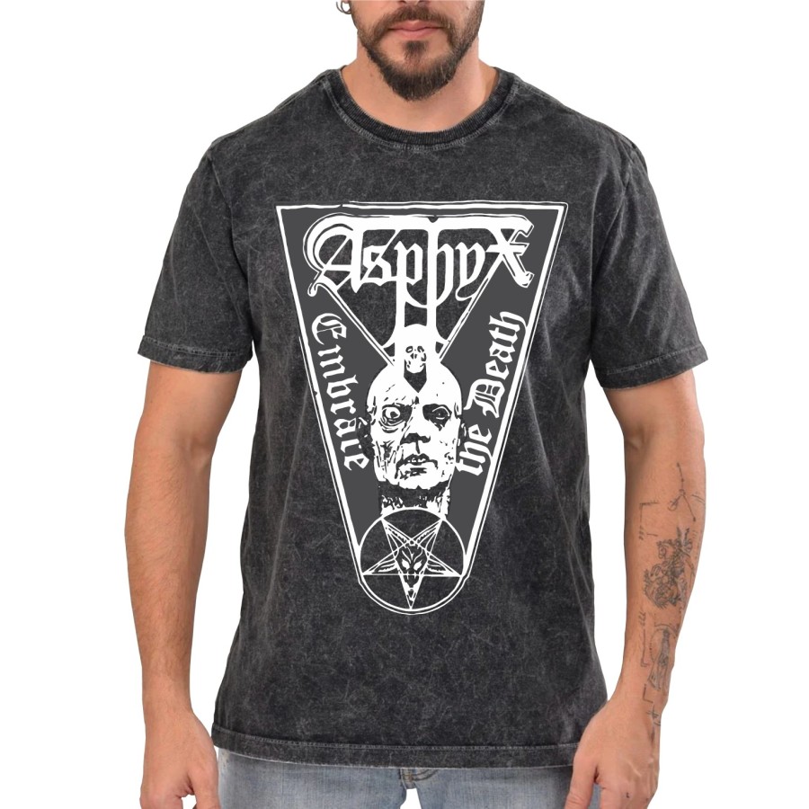 Rockwear Brasil - Camiseta Marmore Asphyx Rockwear Preta