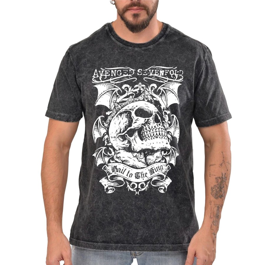 Rockwear Brasil - Camiseta Marmore Avenged Sevenfold 5 Rockwear Preta