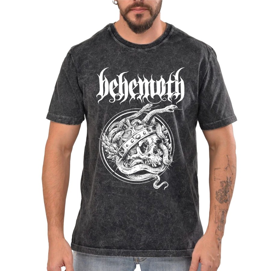 Rockwear Brasil - Camiseta Marmore Behemoth Rockwear Preta