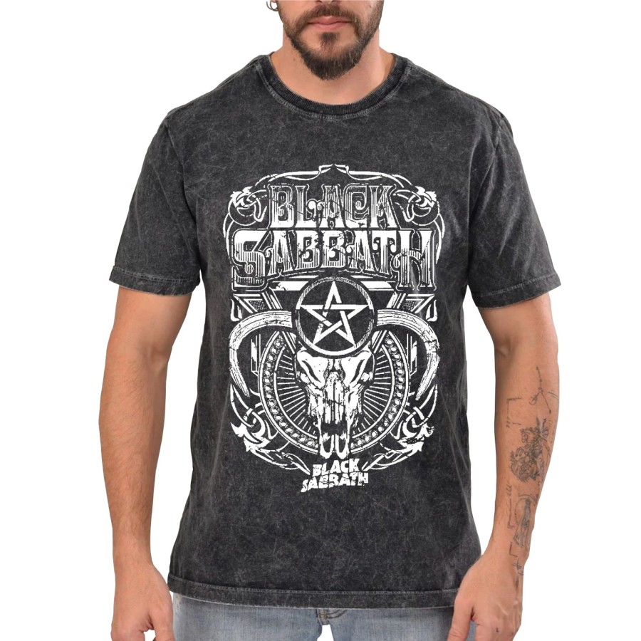 Rockwear Brasil - Camiseta Marmore Black Sabbath Rockwear Preta