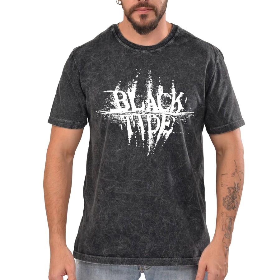Rockwear Brasil - Camiseta Marmore Blacktide Rockwear Preta