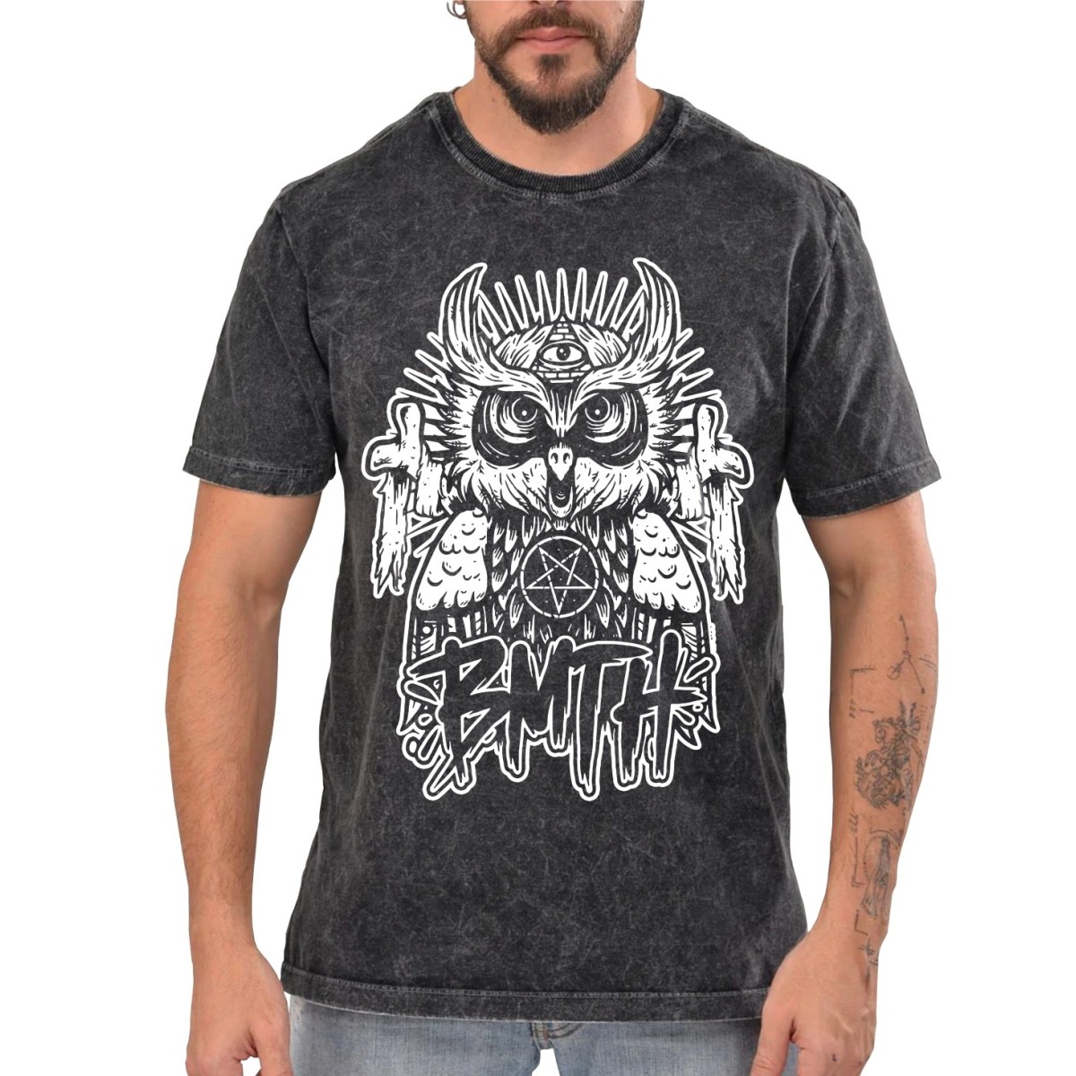 Rockwear Brasil - Camiseta Marmore Bring Me The Horizon Rockwear Preta