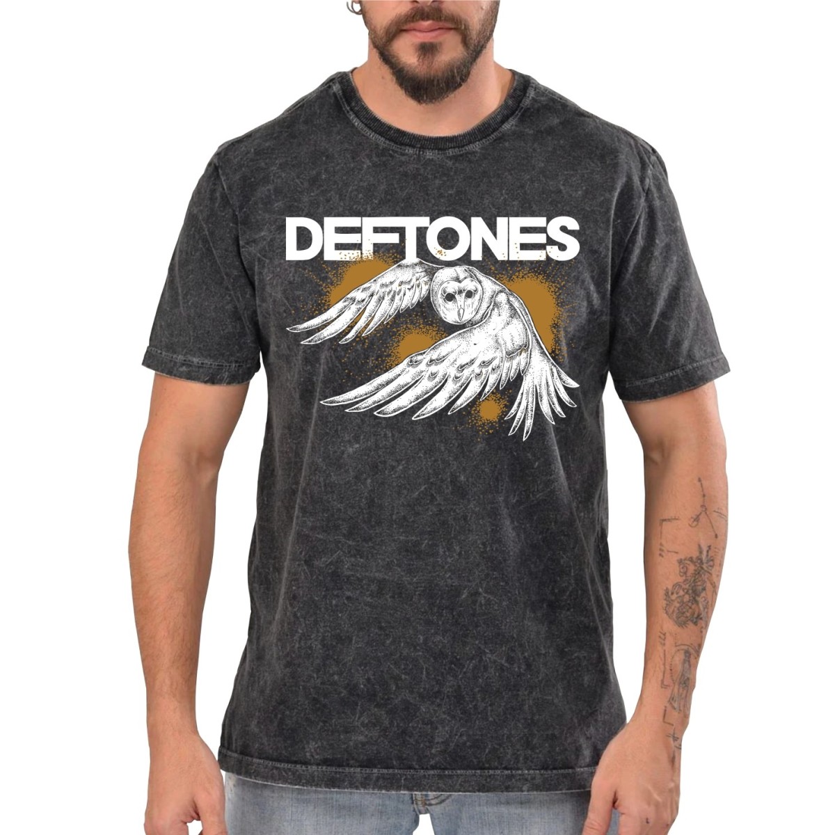Rockwear Brasil - Camiseta Marmore Deftones Rockwear Preta