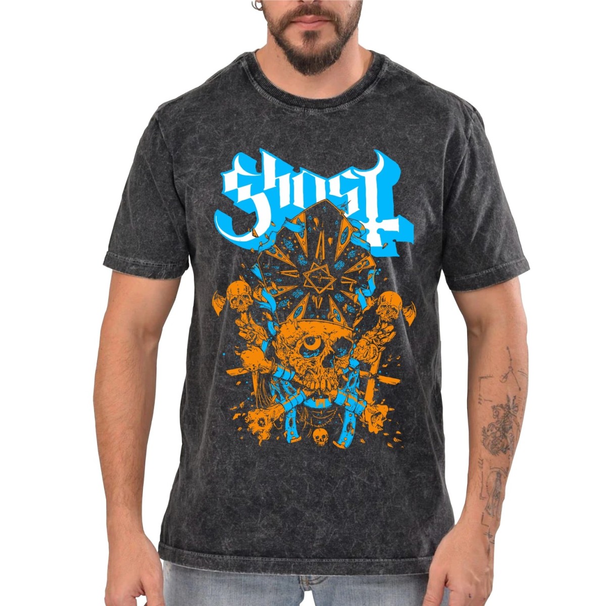 Rockwear Brasil - Camiseta Marmore Ghost Rockwear Preta