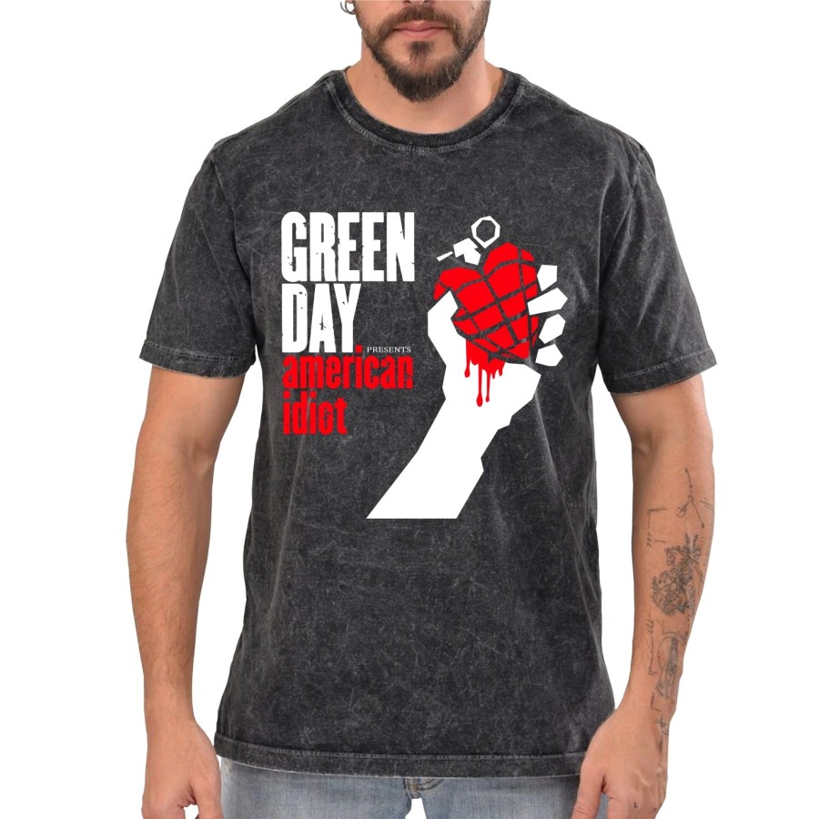 Rockwear Brasil - Camiseta Marmore Green Day Rockwear Preta