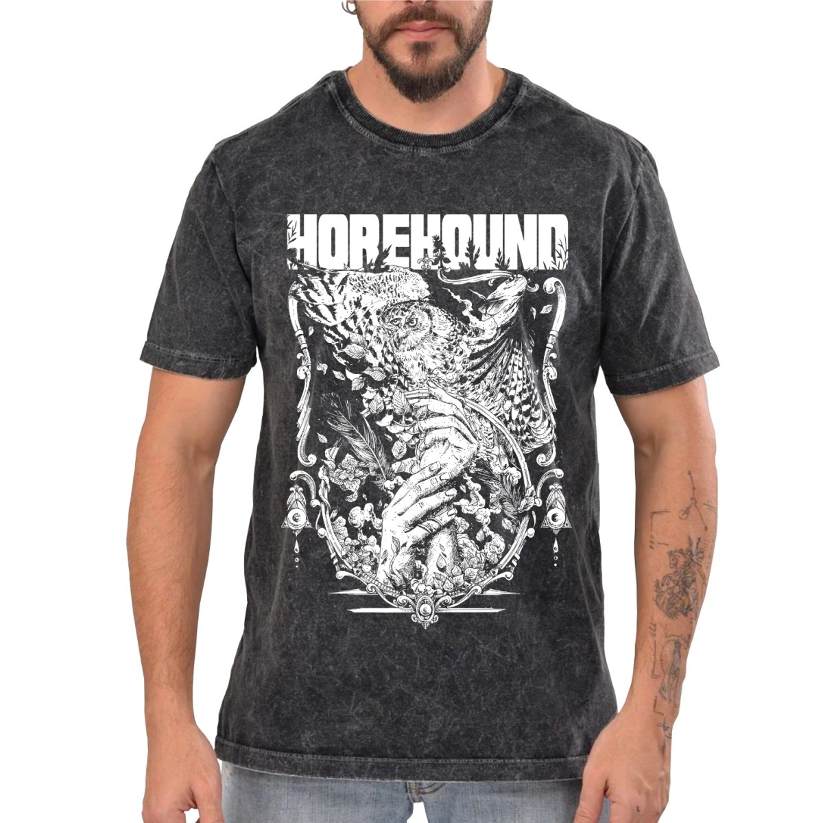 Rockwear Brasil - Camiseta Marmore Horehound Rockwear Preta