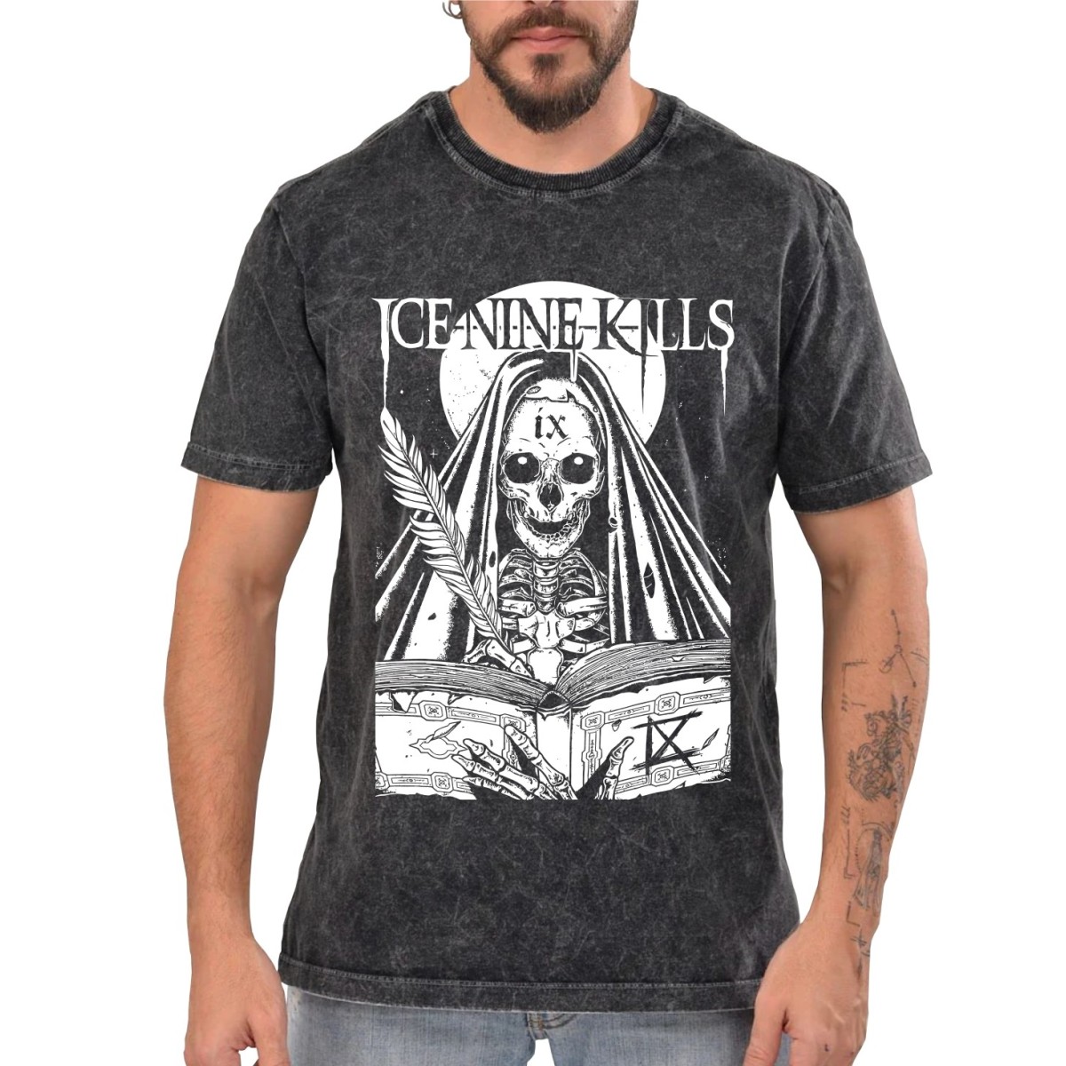 Rockwear Brasil - Camiseta Marmore Ice Nine Kills 2 Rockwear Preta