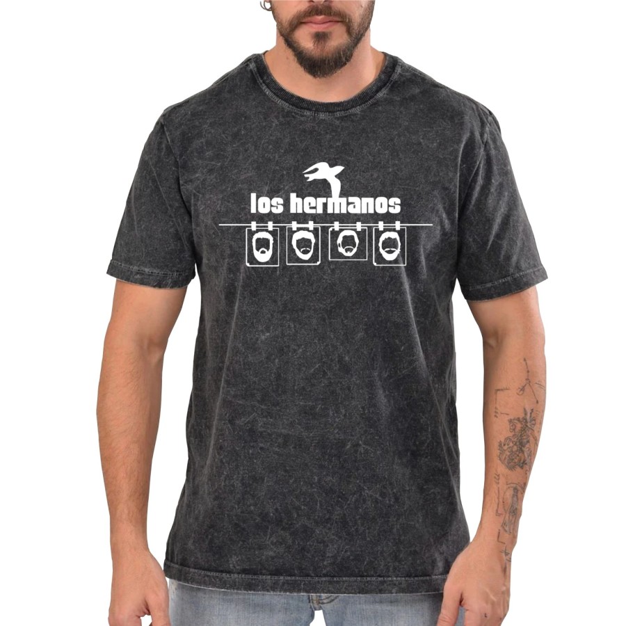 Rockwear Brasil - Camiseta Marmore Los Hermanos Rockwear Preta