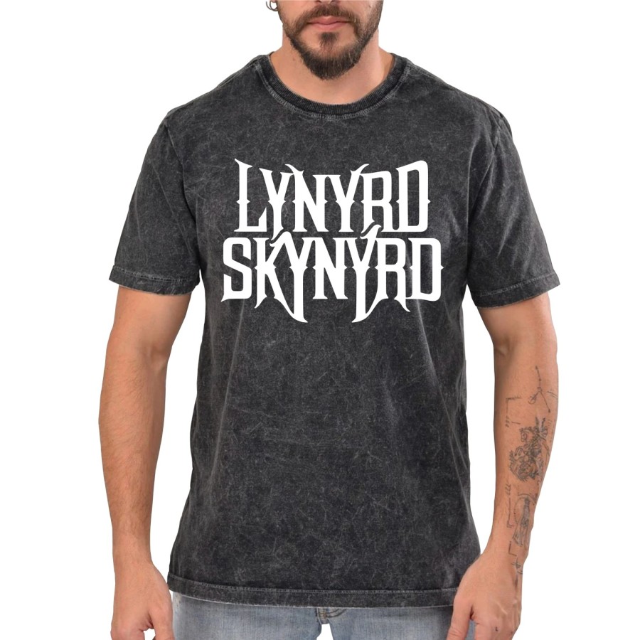Rockwear Brasil - Camiseta Marmore Lynyrd Skynyrd Rockwear Preta