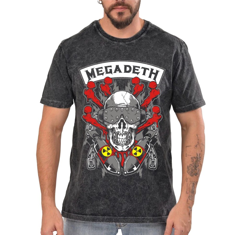 Rockwear Brasil - Camiseta Marmore Megadeth Rockwear Preta