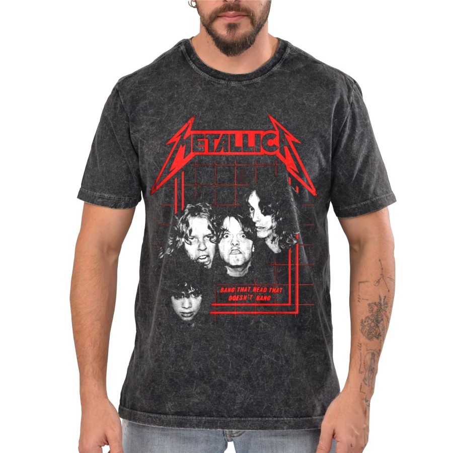 Rockwear Brasil - Camiseta Marmore Metallica 2 Rockwear Preta