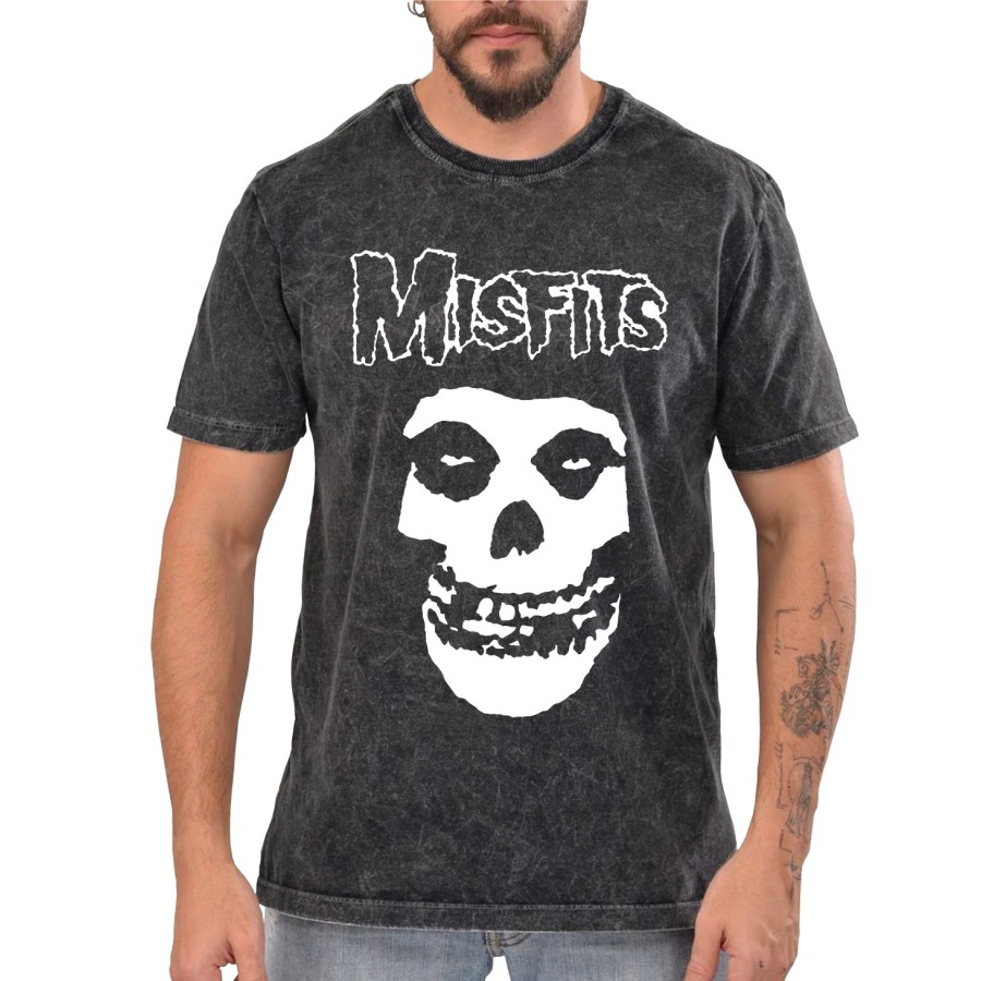 Rockwear Brasil - Camiseta Marmore Misfits Rockwear Preta