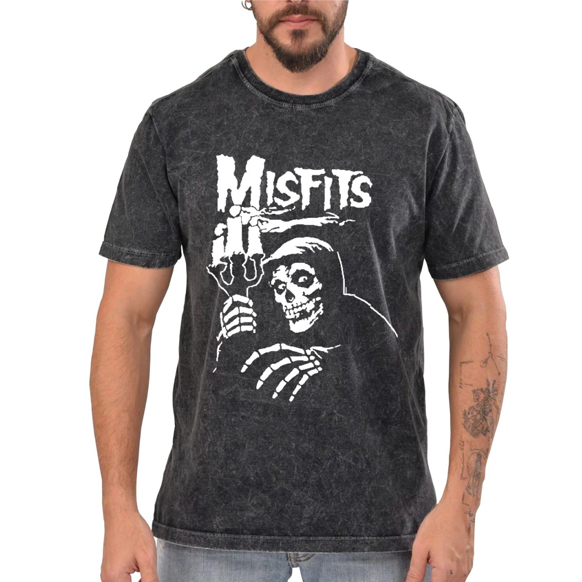 Rockwear Brasil - Camiseta Marmore Misfits 2 Rockwear Preta