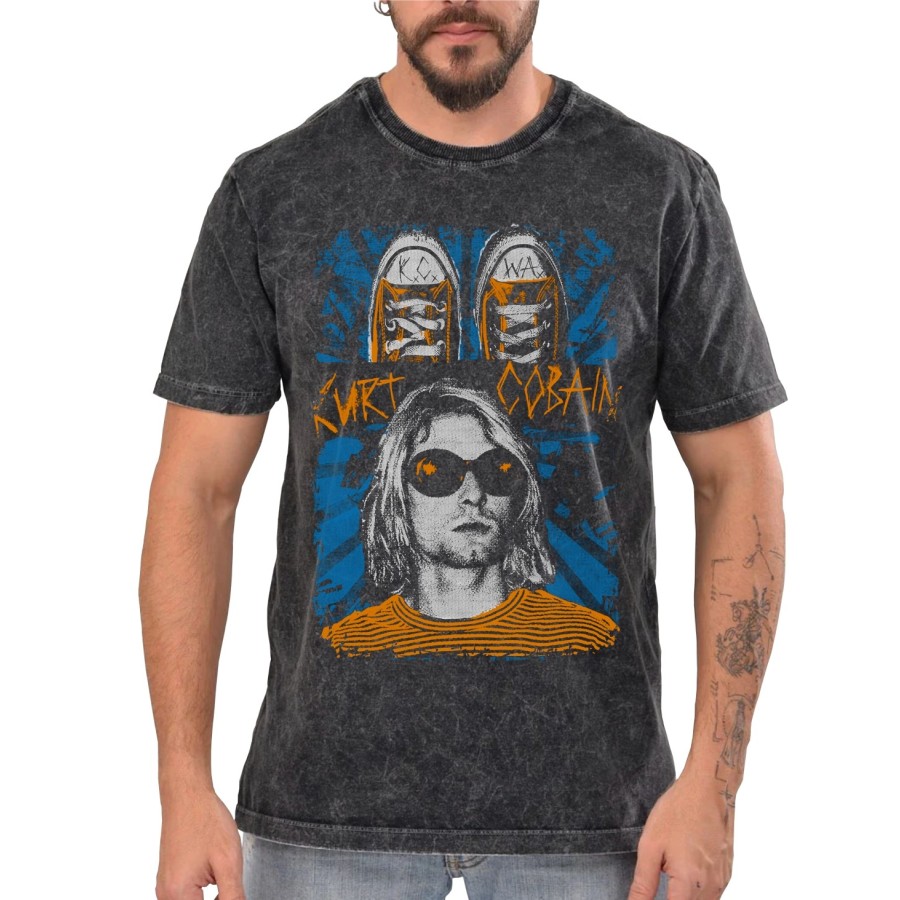 Rockwear Brasil - Camiseta Marmore Nirvana 8 Rockwear Preta