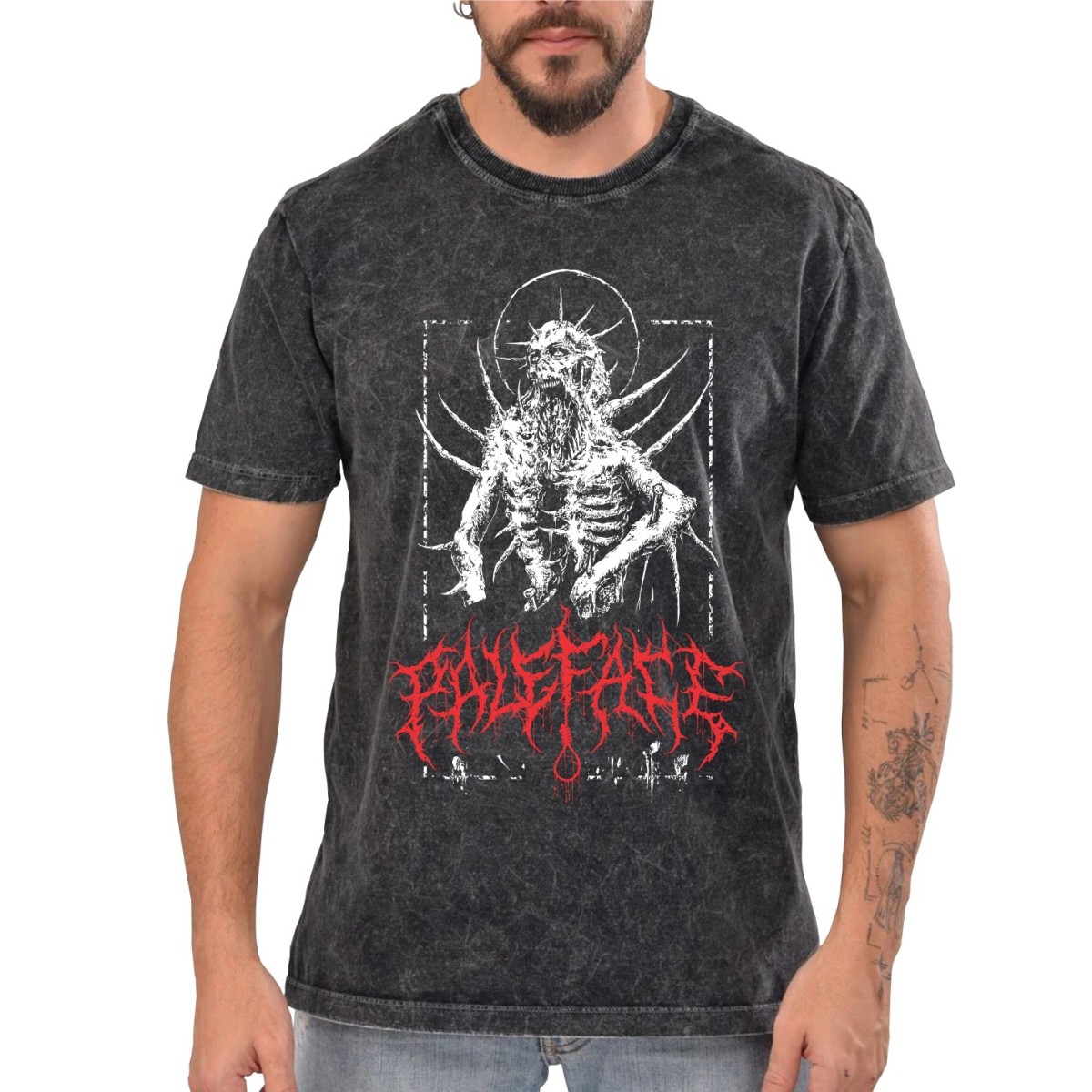 Rockwear Brasil - Camiseta Marmore Paleface 2 Rockwear Preta
