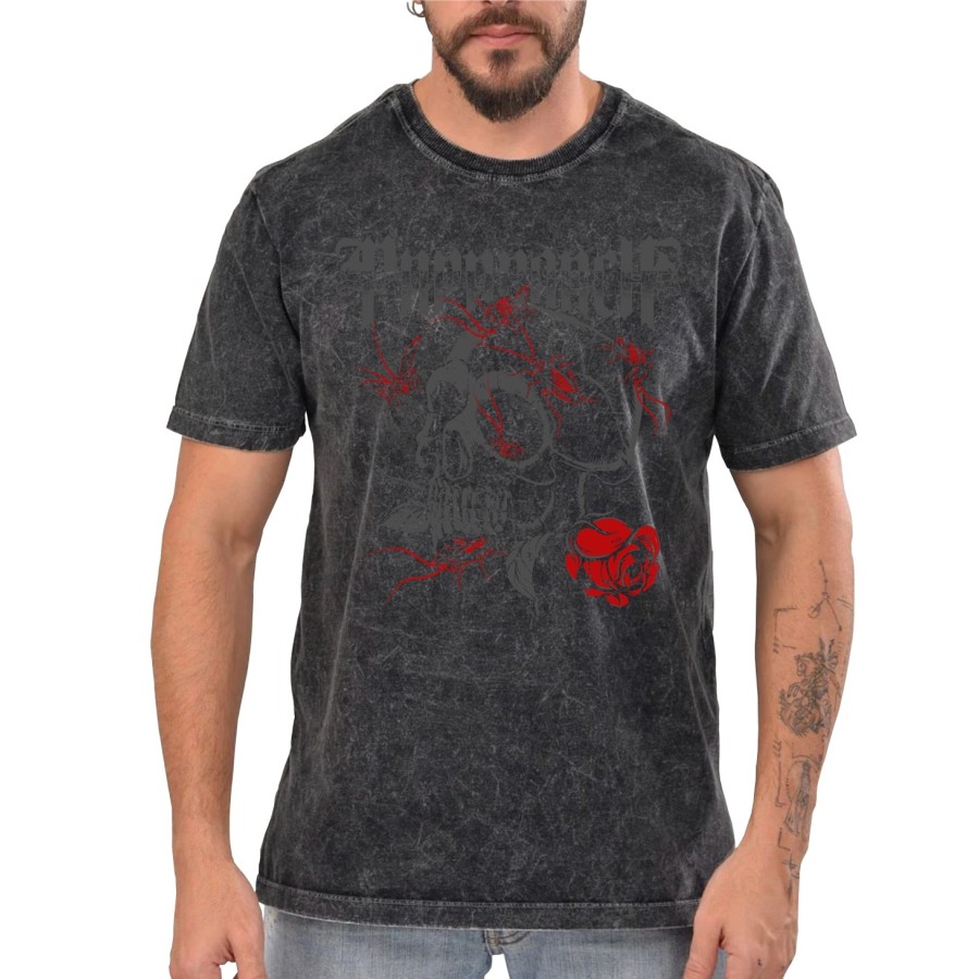 Rockwear Brasil - Camiseta Marmore Papa Roach 2 Rockwear Preta