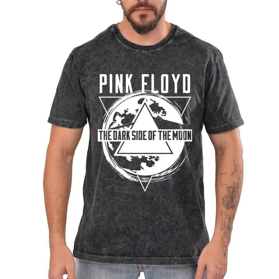 Rockwear Brasil - Camiseta Marmore Pink Floyd Rockwear Preta