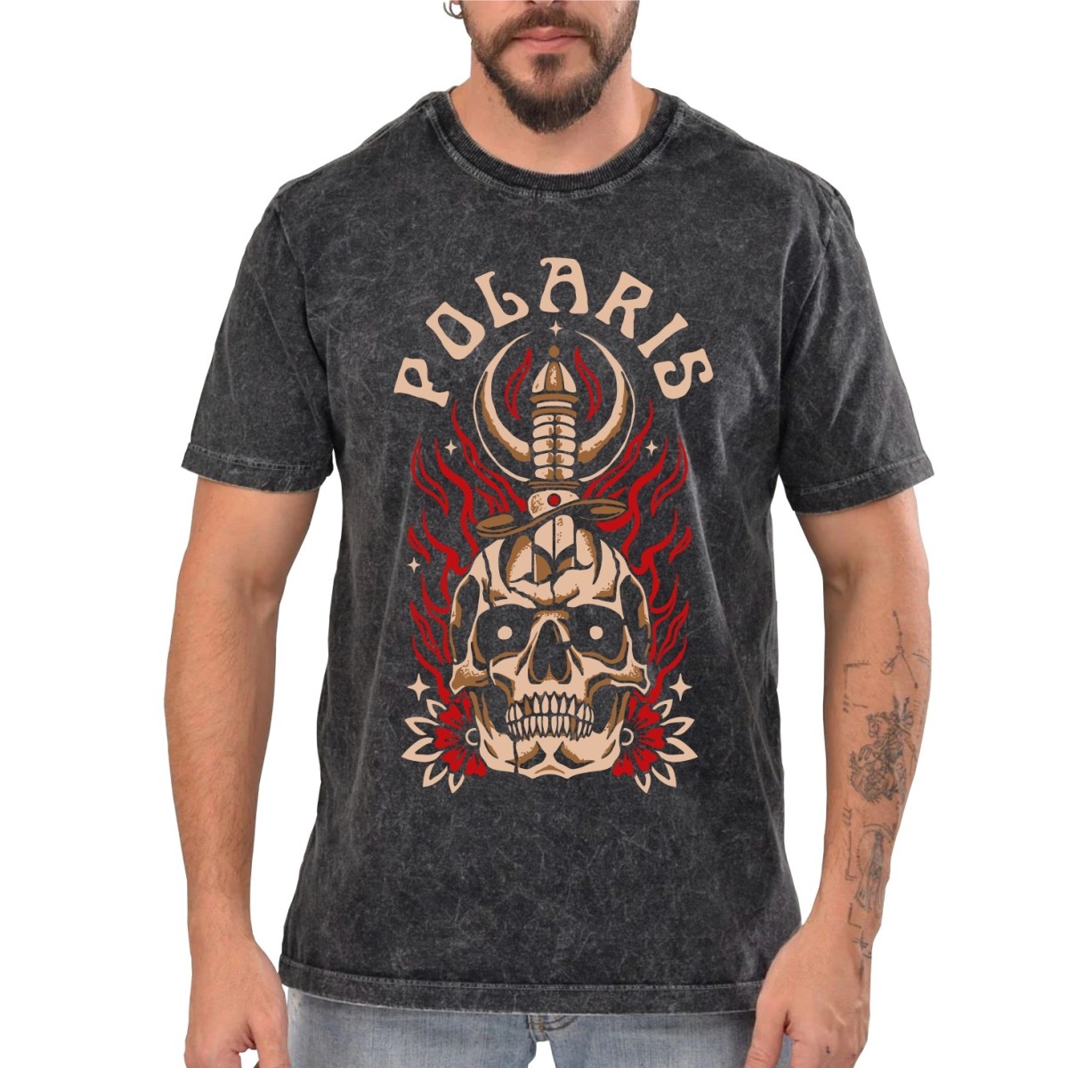 Rockwear Brasil - Camiseta Marmore Polaris 5 Rockwear Preta