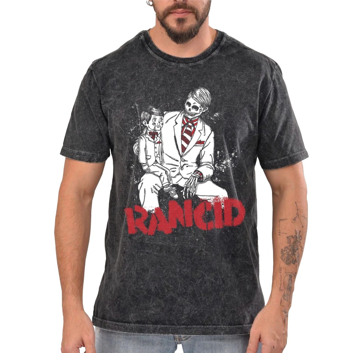 Rockwear Brasil - Camiseta Marmore Rancid 3 Rockwear Preta