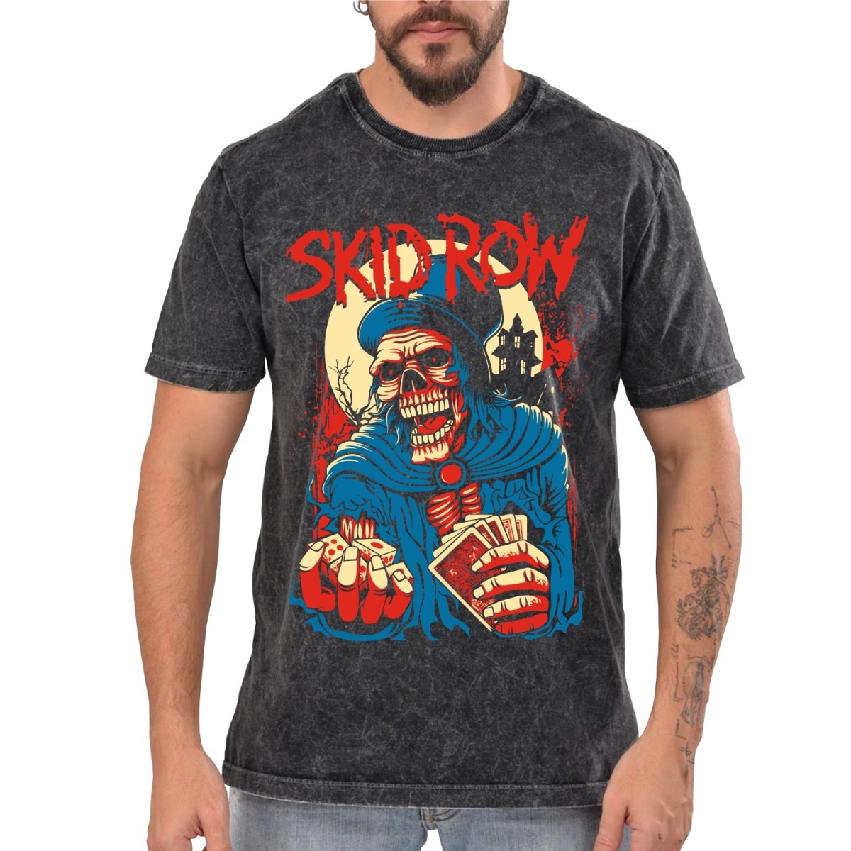 Rockwear Brasil - Camiseta Marmore Skid Row 2 Rockwear Preta