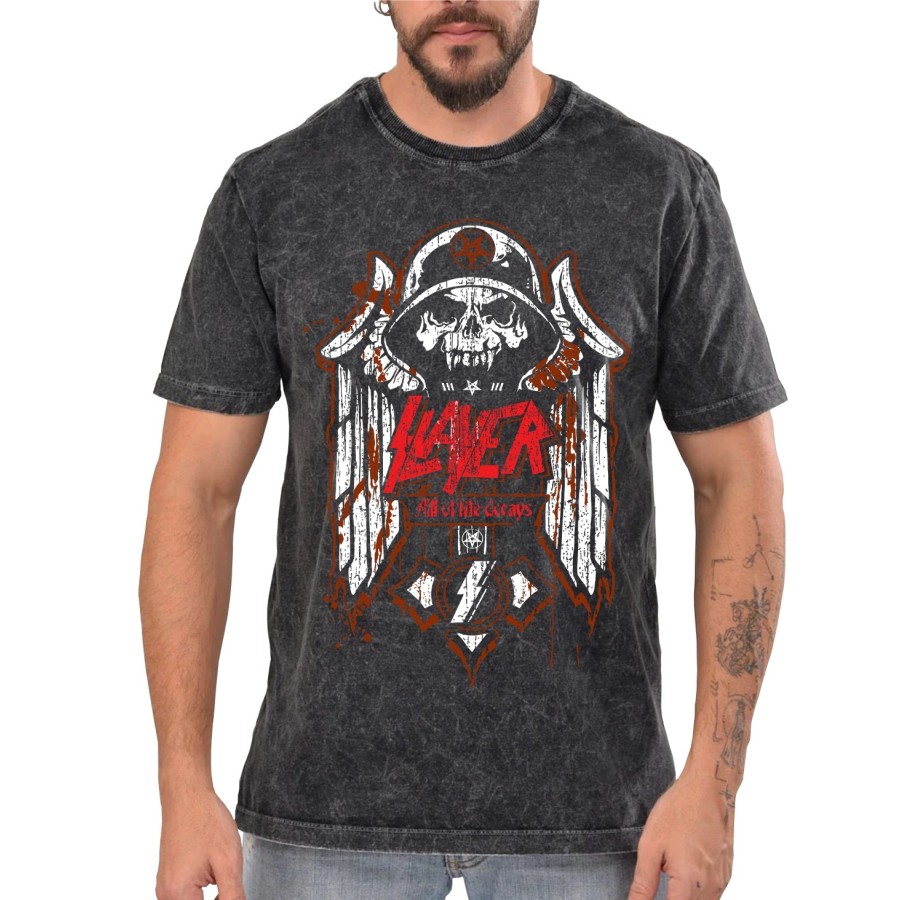 Rockwear Brasil - Camiseta Marmore Slayer Rockwear Preta