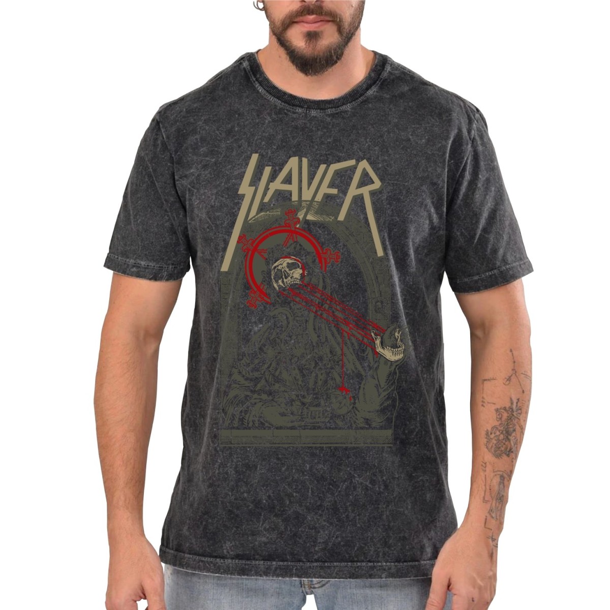 Rockwear Brasil - Camiseta Marmore Slayer 2 Rockwear Preta